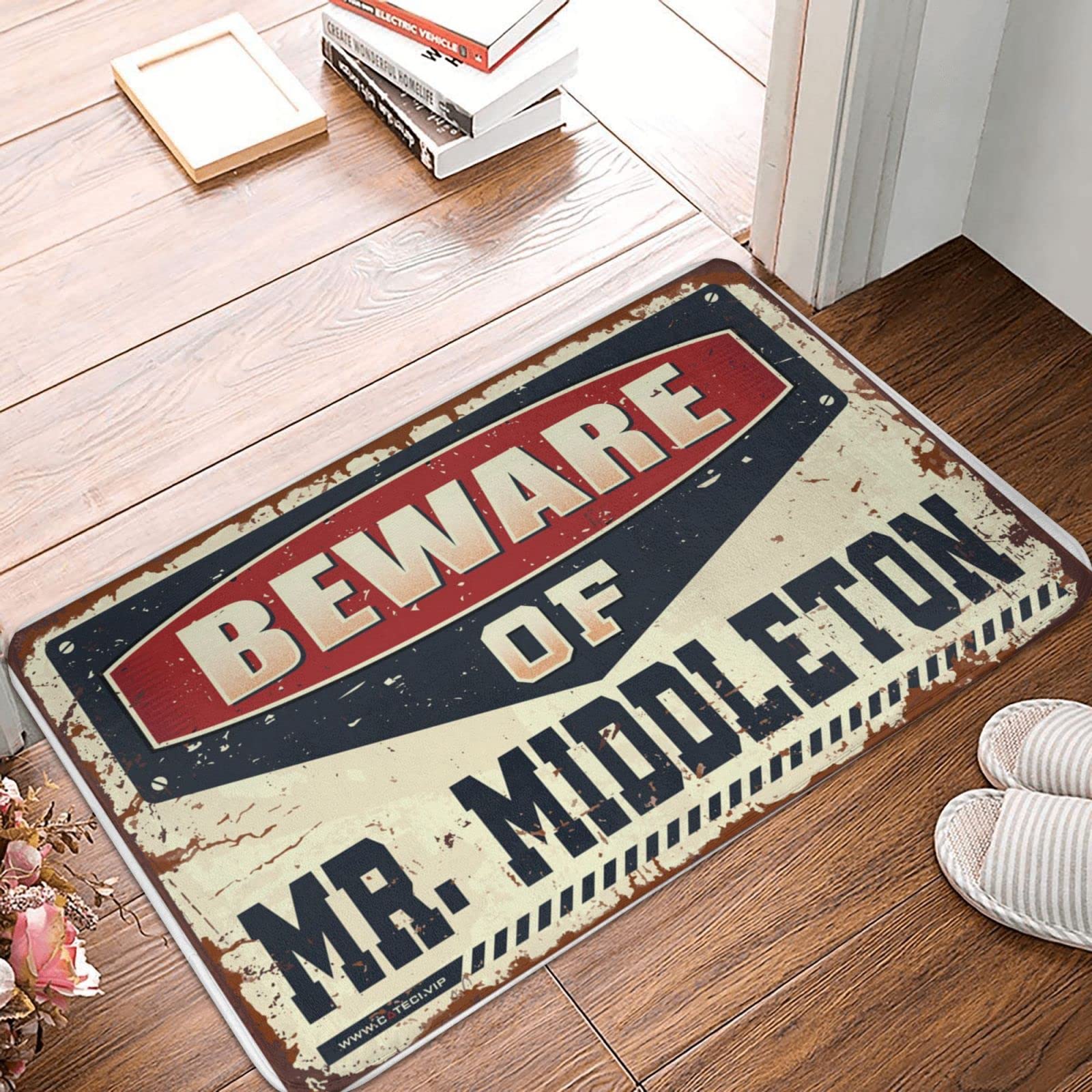 Grand tapis de porte d'entrée intérieur COTECI antidérapant et absorbant 65x90 cm