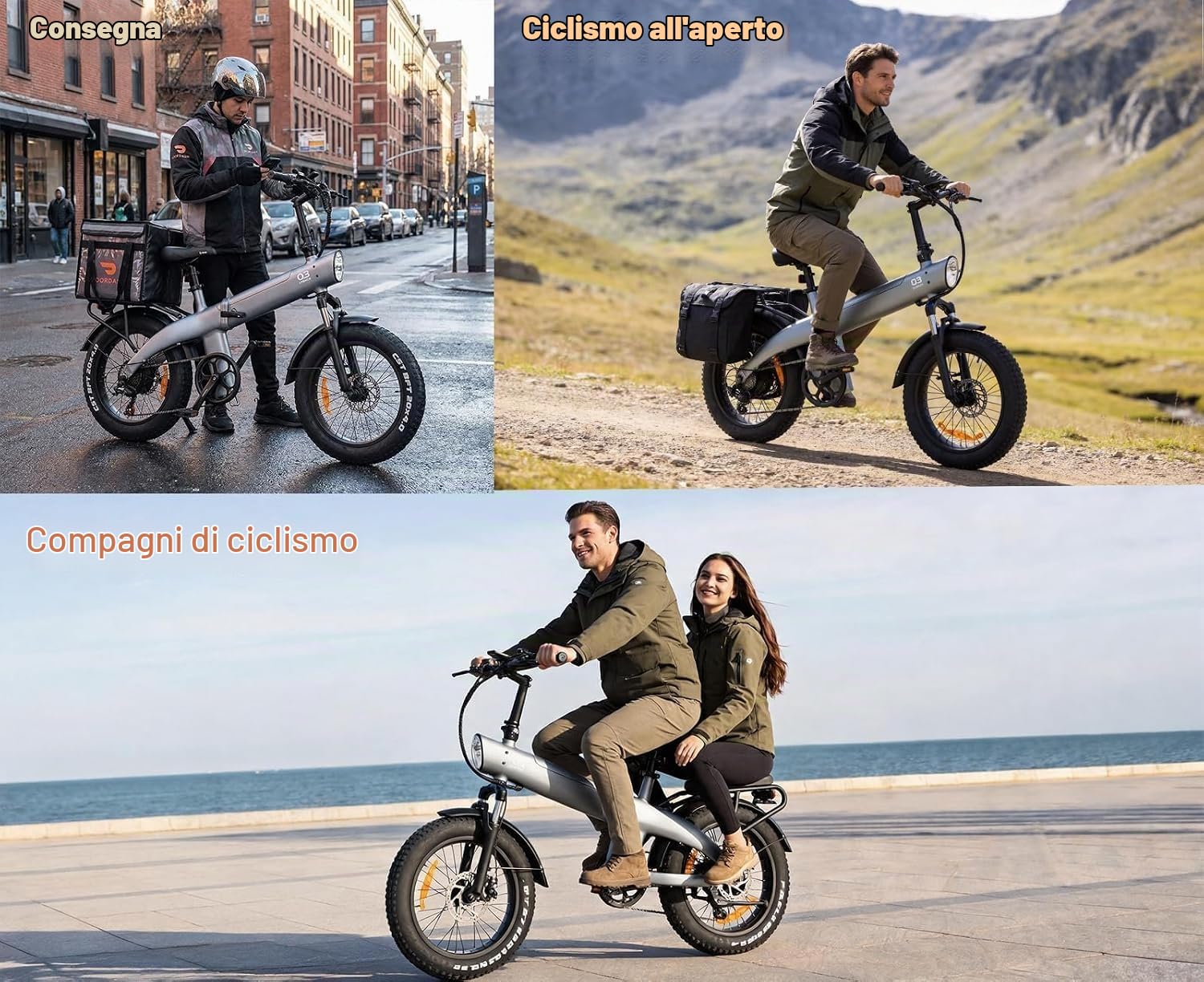 HX Q3 Bici Elettrica Adulti per il Commuting, 48V 20Ah Batteria Rimovibile, 115Nm 20"×4.0" Fat Tire, 7 Velocità Mountain Bici Elettrica con Telaio Posteriore, 60-120 km, E-bike (Nero)