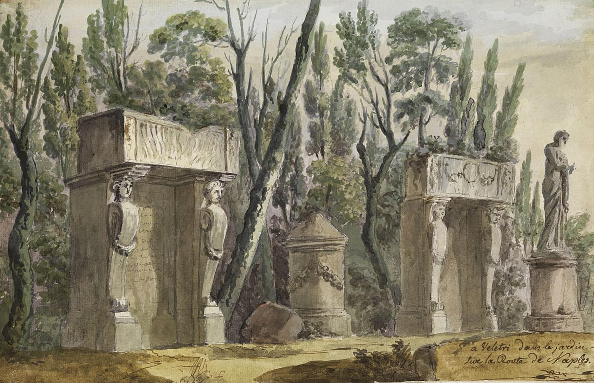 Pintura sobre lienzo Parque Von Veletri Hubert Robert 5