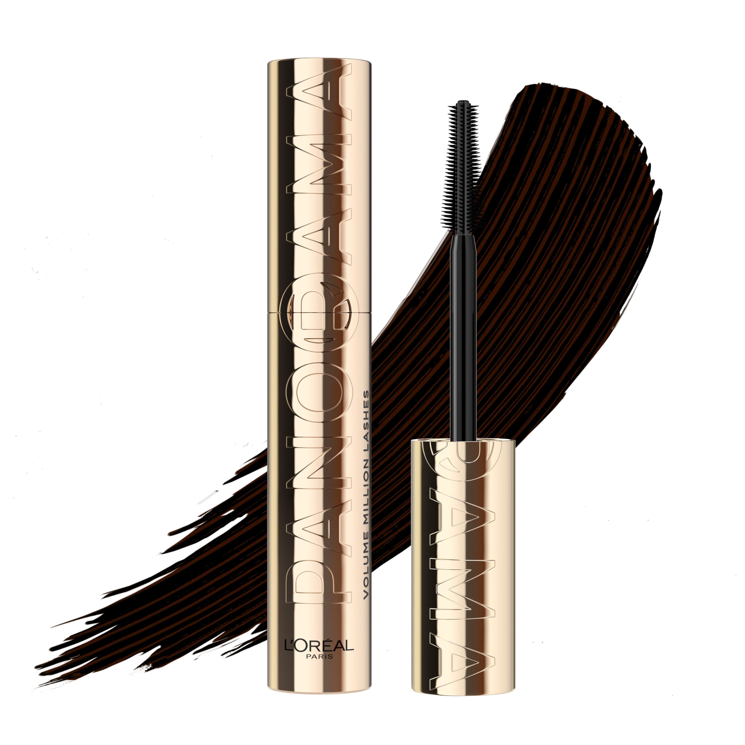 L'Oreal ParisVolumising Brown Mascara, For Intense Volume and a Fanned Out Effect, 1.4x Bigger Looking Eyes, Clump-free Formula, Suitable for Sensitive Eyes, Volume Million Lashes Panorama