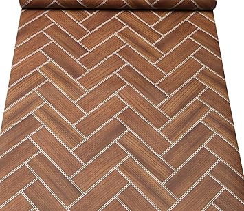 JAAMSO ROYALS Wood Design with White Line Self Adhesive Floor Covering Wallpaper (60 CM X 100CM)