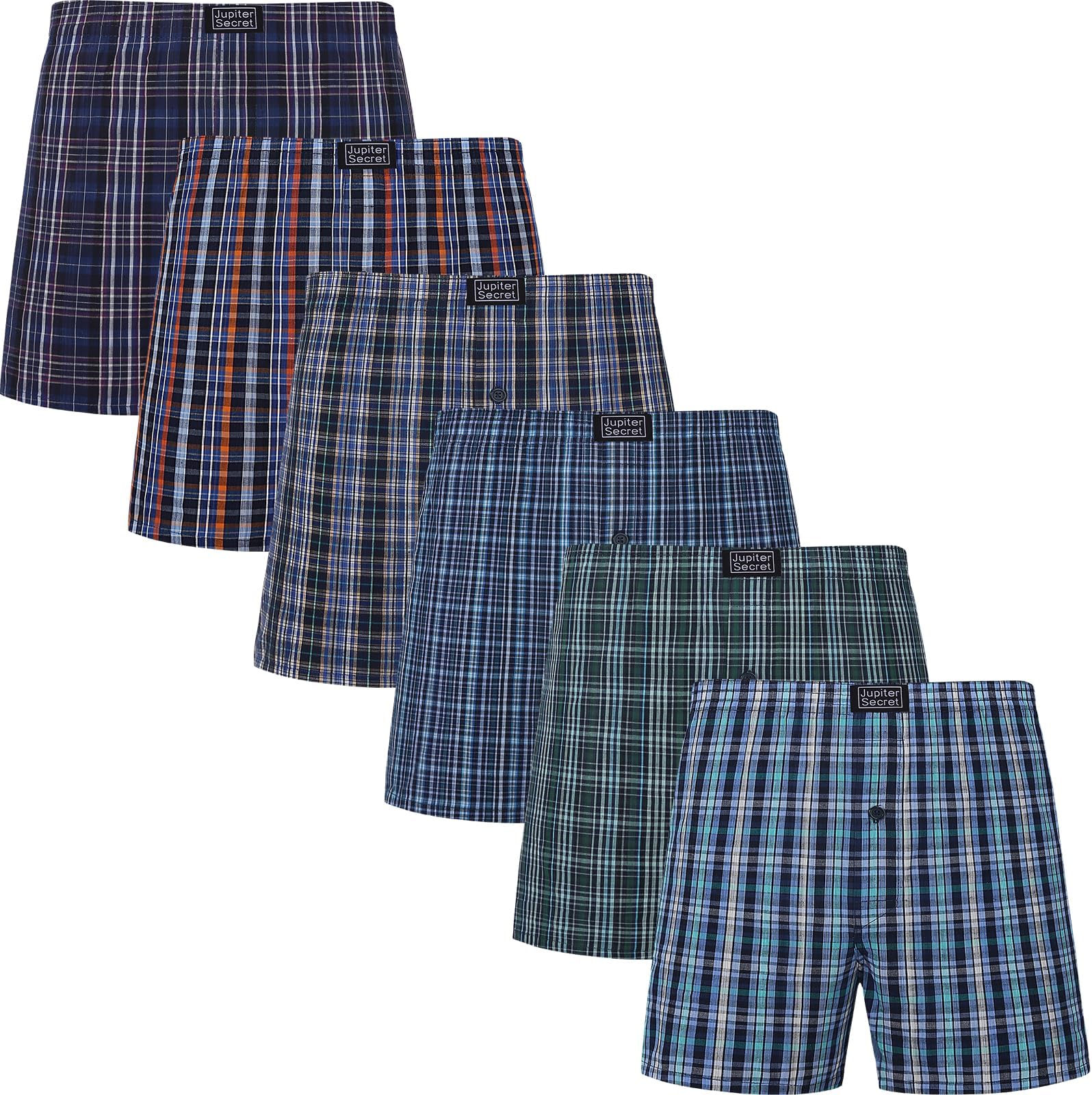 Men's Boxers Underwear 100% Cotton Woven Boxers for Men Pack Boxer Shorts Assorted Colors
