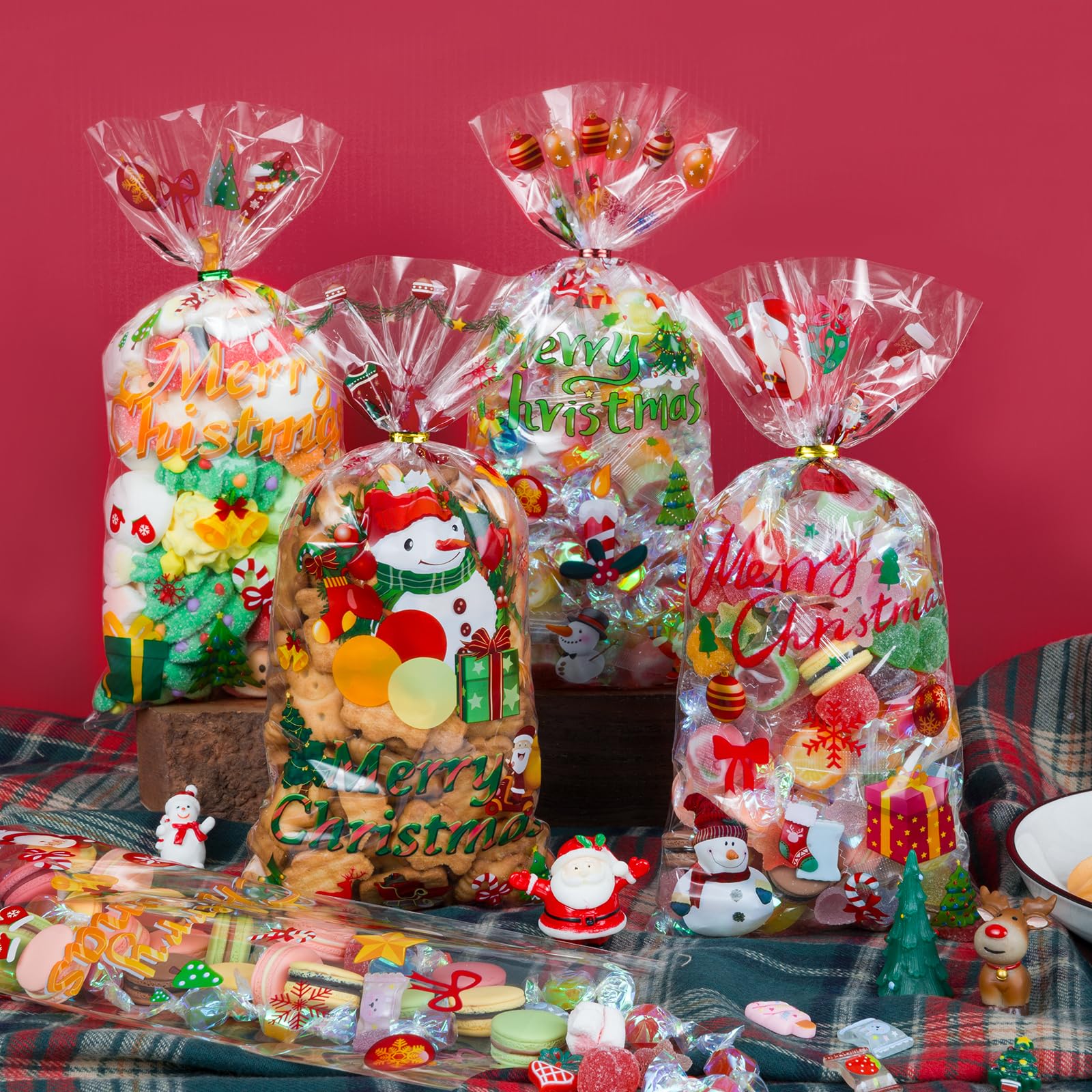 Sacchetti Regalo Pasqua 120 Pezzi - Cellophane Autoadesivo, 10x10cm, Con Motivi Conigli E Uova - Foto 4