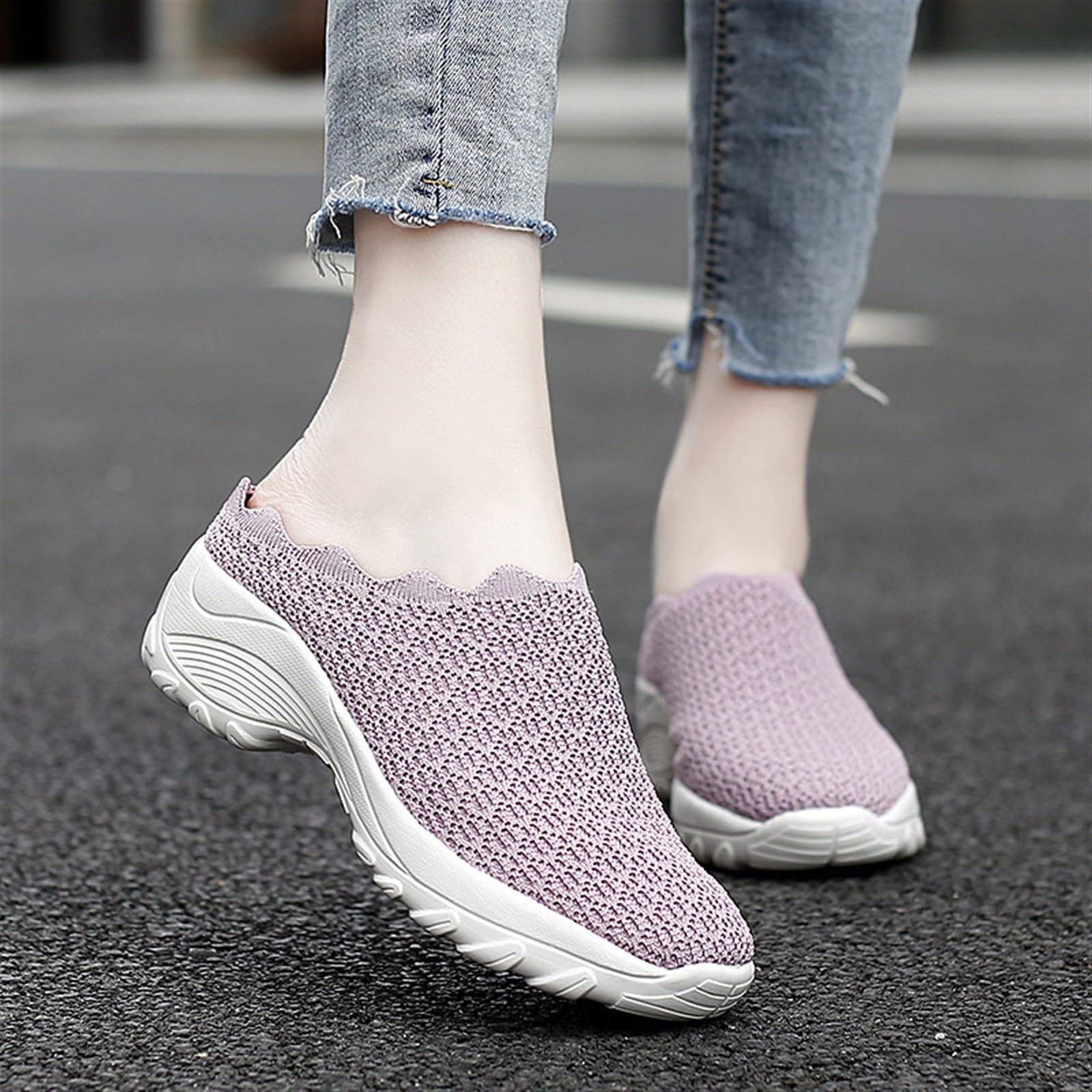 Damskie Letnie Buty Do Chodzenia Modne Kapcie Wsuwane Zewnętrzne Lekkie Duże Rozmiary 35-43 Trampki Codzienne Sandały Buty