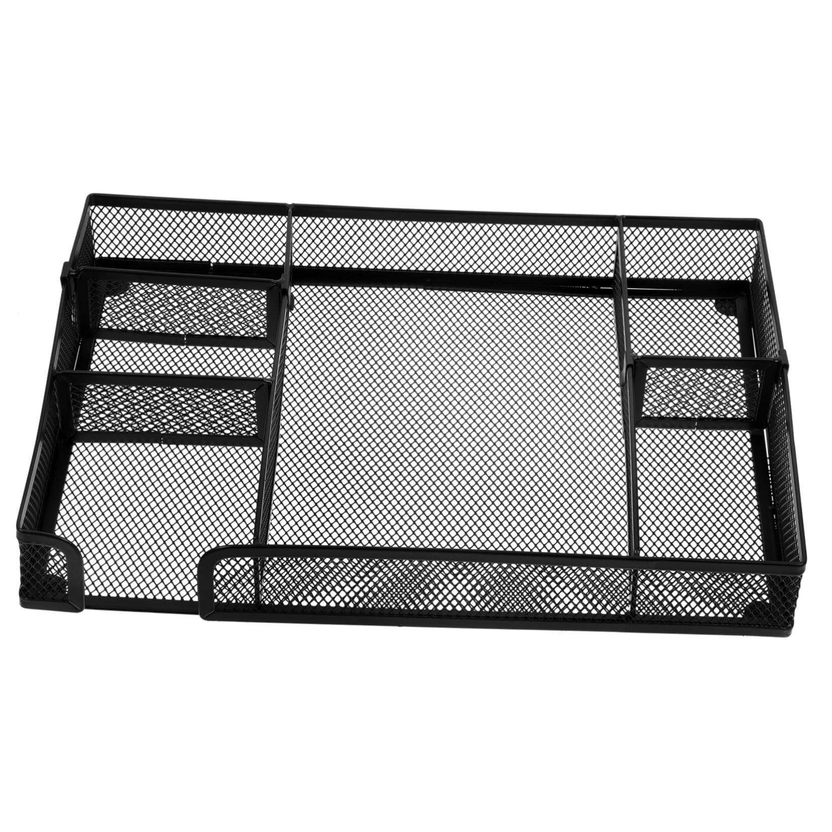 PLAFOPE Organizador 6 de Escritorio Negro de Metal Cajones Compartimentos