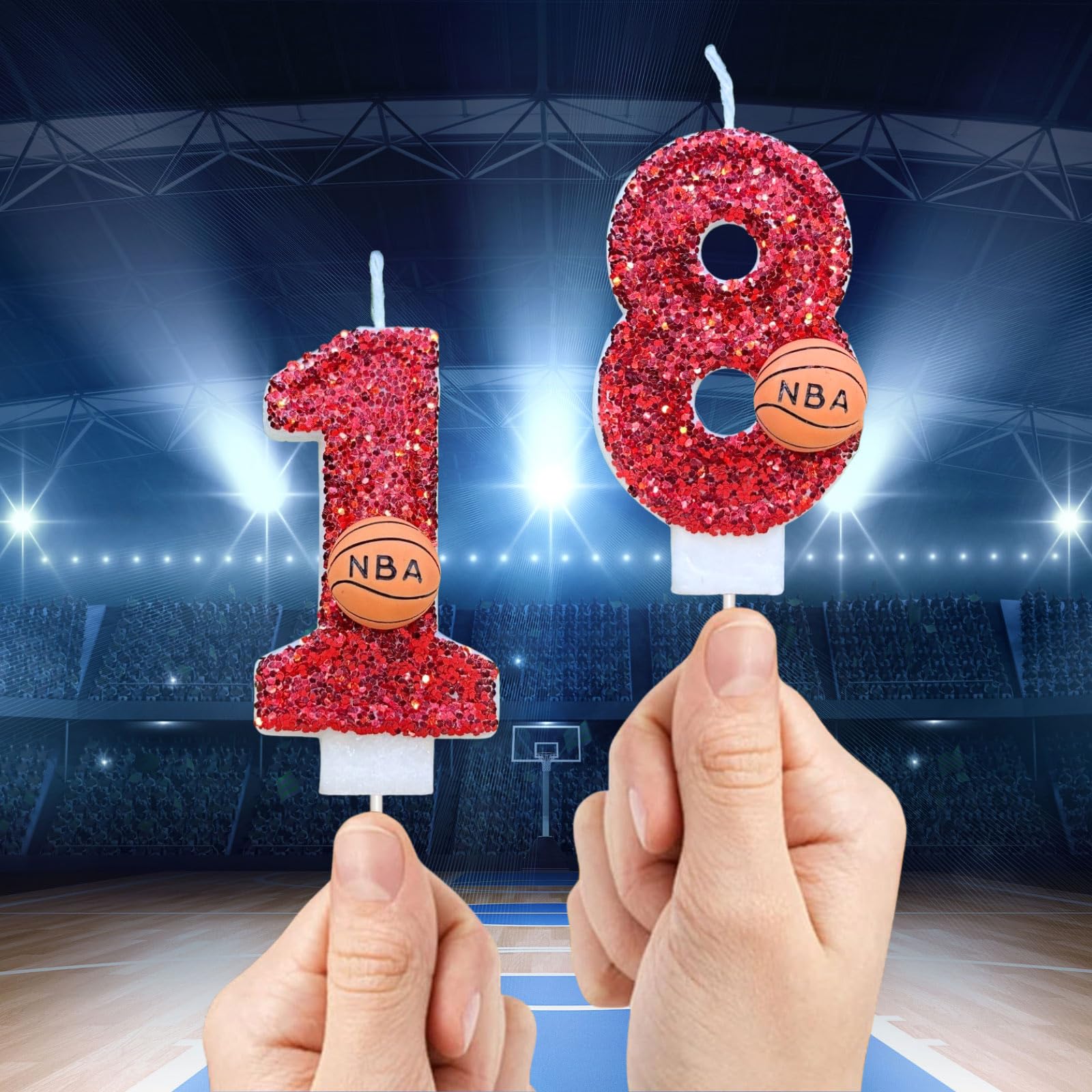 CasaPopz Basketball Birthday Number Candles for Cake Red Number 1 Candle 1st Basketball Cake Topper for Party Anniversary Decorations