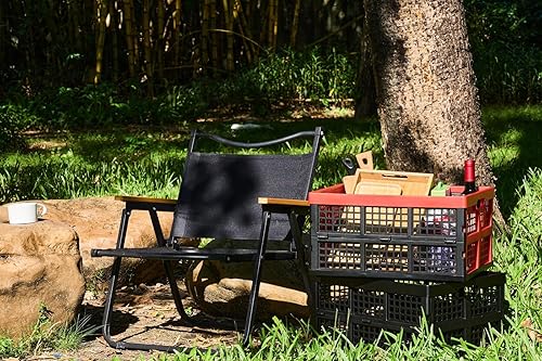 Miniatura 9 de Paquete de 3 cajas de almacenamiento plegables de plástico, 30 L, cajas de plástico plegables para almacenamiento (negro)