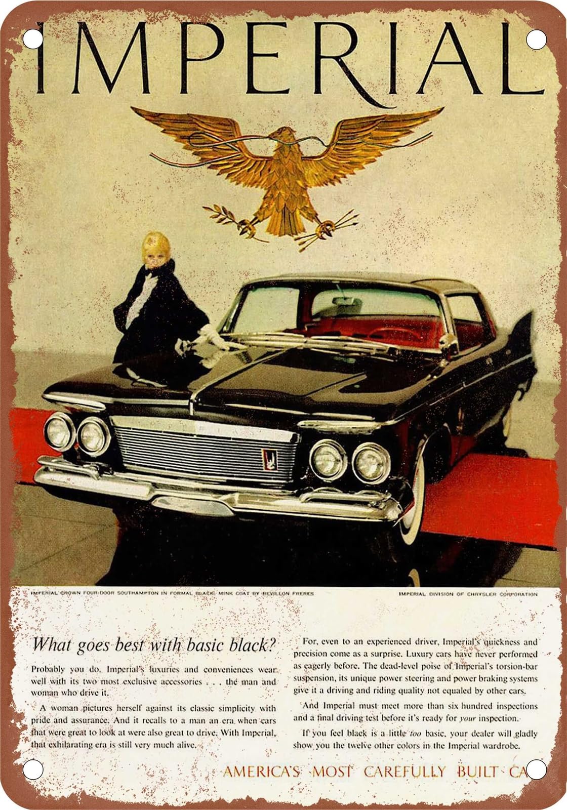 Miaomansenstore Metal Sign - 1961 Imperial Vintage Ad 08 - Old Retro Rusty Look Home Decor