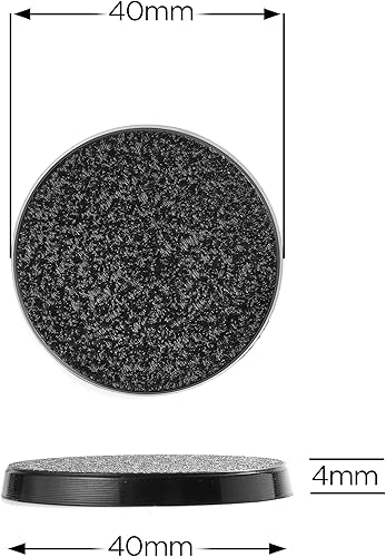 Miniatura 3 de Bases redondas de plástico texturizado de 1.575 in o juegos de mesa de juegos de guerra de 1.57 pulgadas, 100 unidades