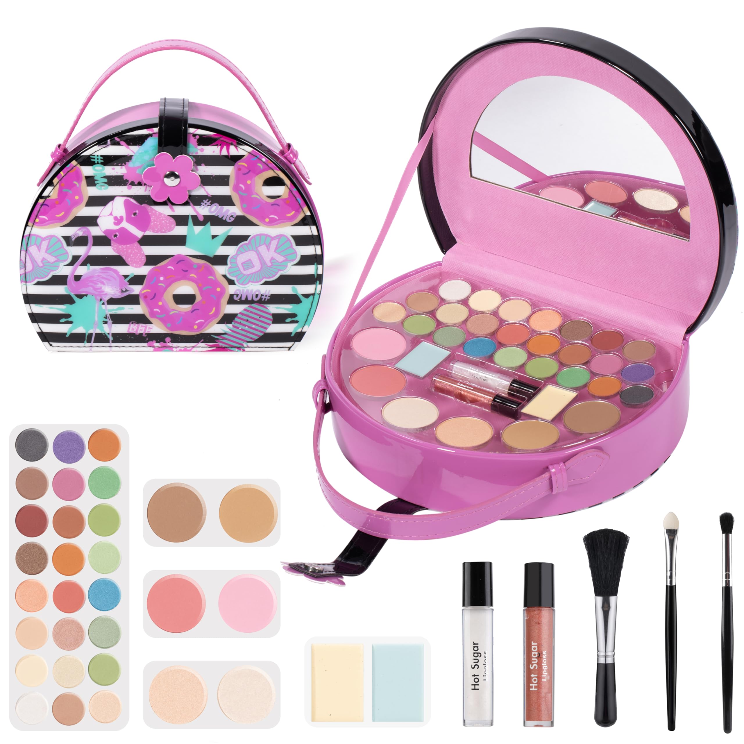 Hot Sugar Girls Makeup Kit, Cosmetics Gift Set for Birthday and Christmas (Rose)