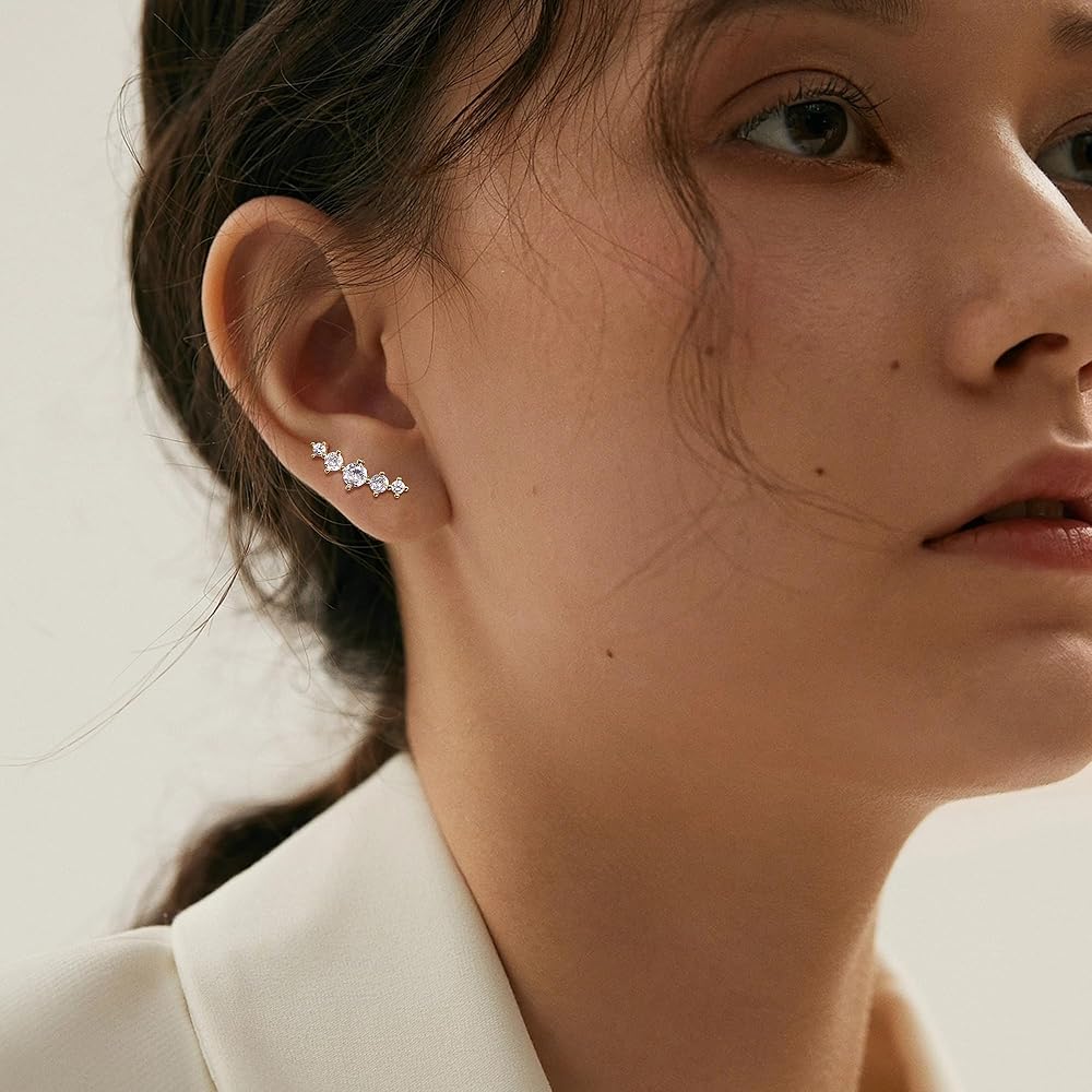 ADRAMATA 24 Paia Orecchini In Acciaio Inossidabile Per Donna – Set Tragus, Helix, Cartilagine – Piccoli Orecchini A Bottone Argento – Ipoallergenici
