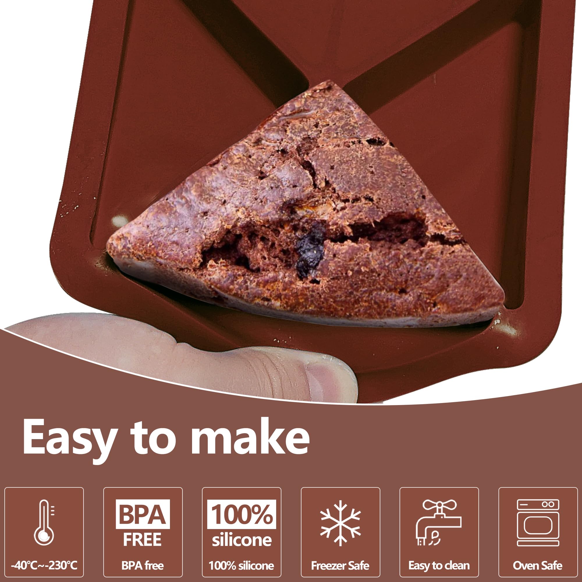 Moldes de silicona para panecillos, moldes para bollos para hornear, molde de silicona grande antiadherente de 12 cavidades para bollos, rebanadas de pizza, pan de maíz, pastel de mousse