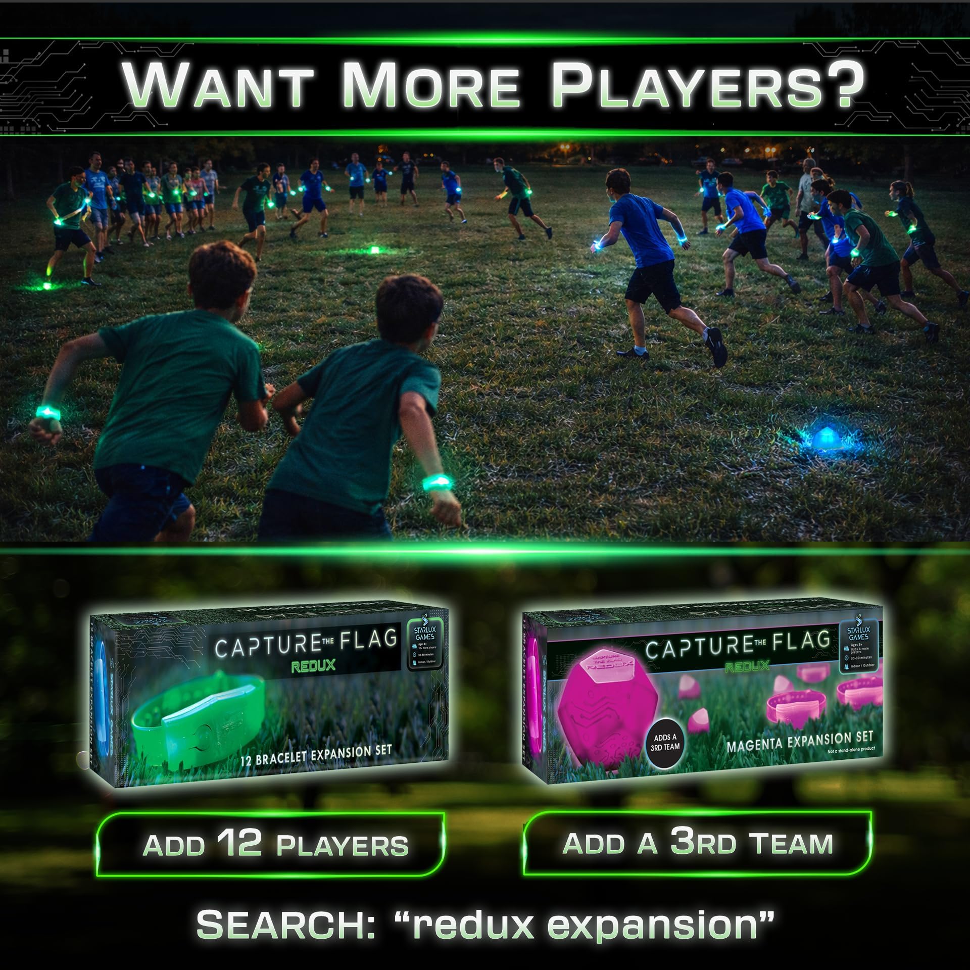 Starlux Games Capture the Flag Outdoor-Spiel für Kinder - Das Original von Redux - Lustige Action - ab 8 Jahre, für Teenager & Jugendliche - für Kindergeburtstag & Party