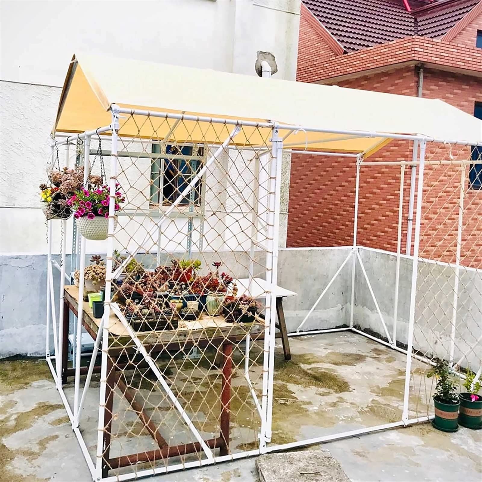 Prostokątny żagiel przeciwsłoneczny blokująca promienie UV baldachim na patio, podwórko, werandę, pergolę, trawnik, ogród, basen, plażę i taras, 5 x 6 m, osłona przeciwsłoneczna na zewnątrz