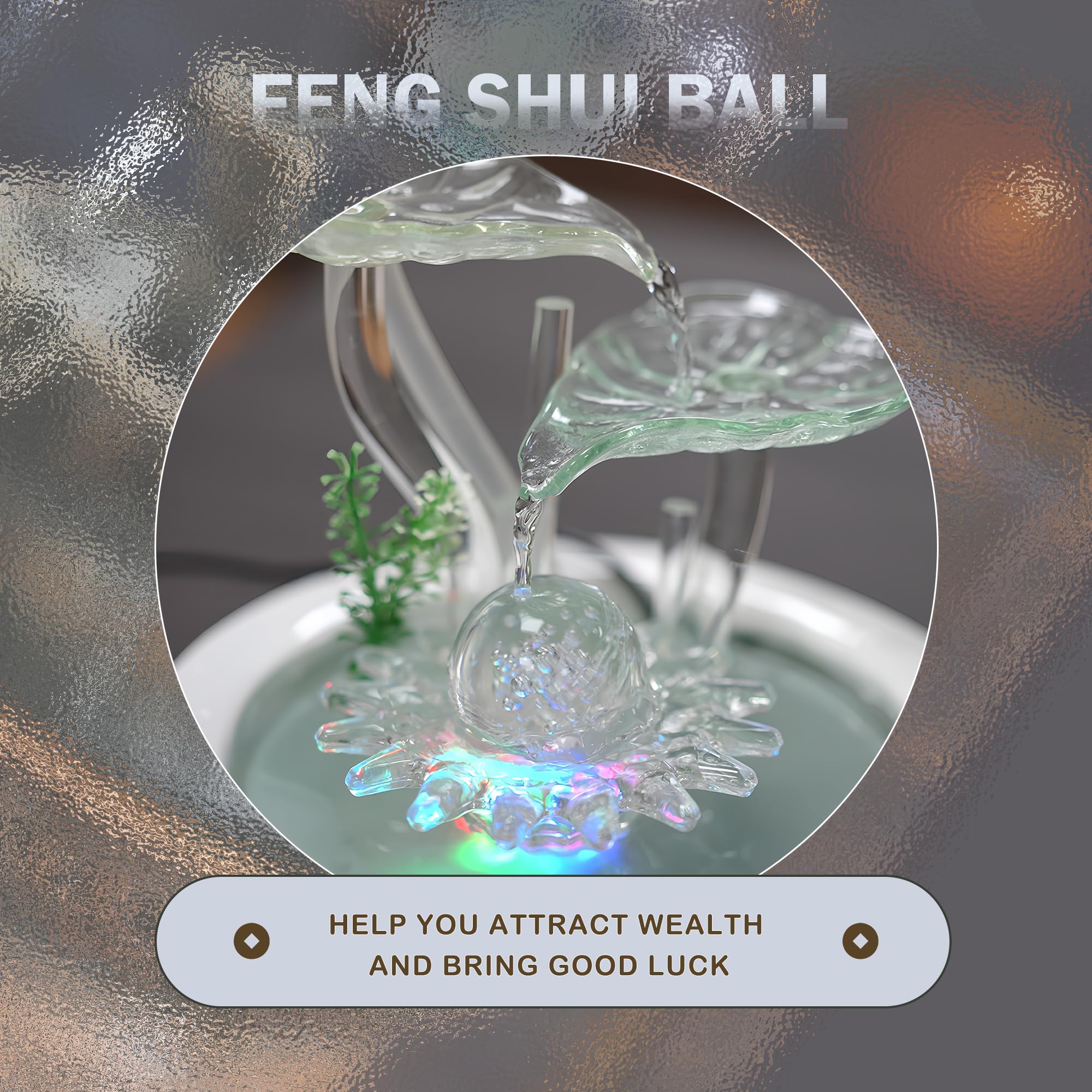 Fontaine d'intérieur Feng Shui - Fontaine idéale pour la méditation, la Relaxation, Le Yoga, Les études, Le thé, Le Salon, Le Bureau ou Un institut d