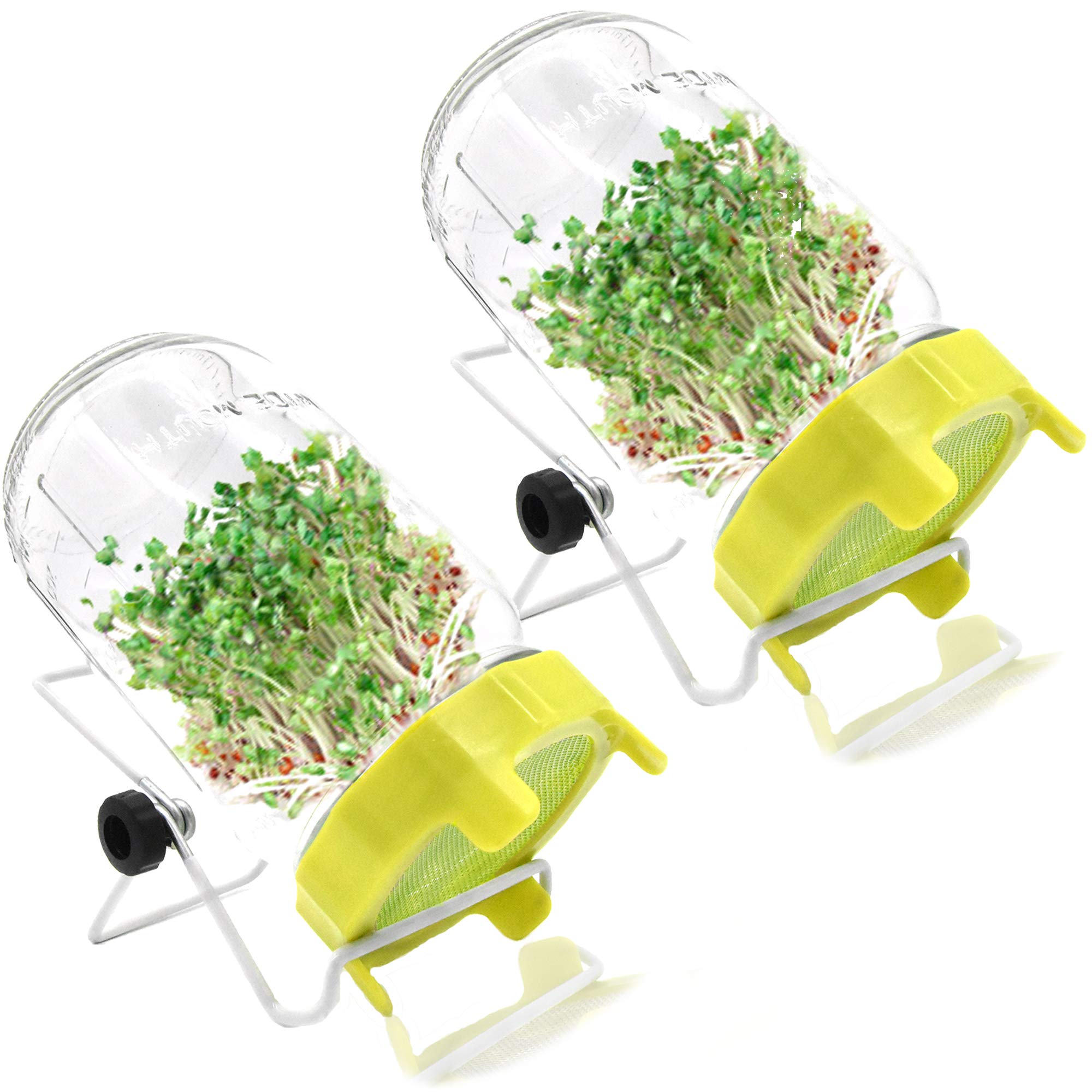 ZUNALA Seed Sprouting Jar Kit 2 Sprouting Jars with Screen Lids (Rust