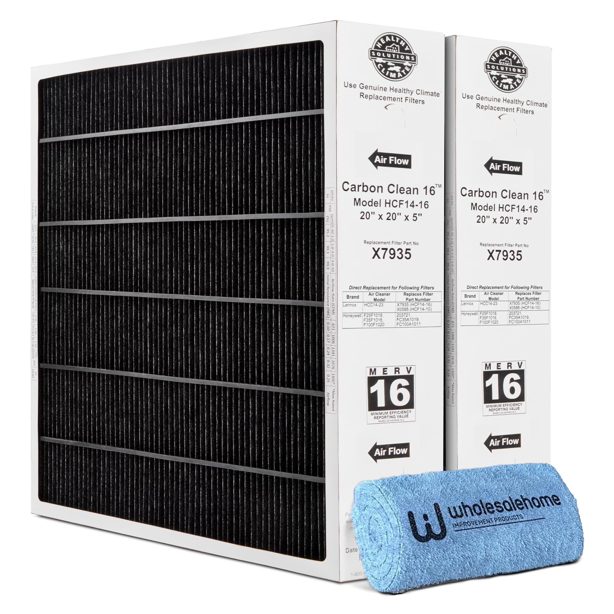 Lennox X7935 20x20x5 Furnace Filter, Healthy Climate Carbon Clean