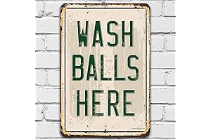 Tin Golf Decor - Wash Balls Here Sign