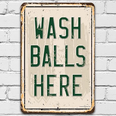 Tin Golf Decor - Wash Balls Here Sign