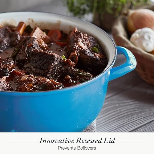 Vista 4 de Merten & Storck - Horno holandés de hierro esmaltado alemán color azul Azul Caribe