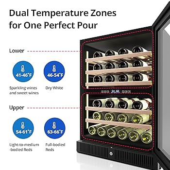 moon　冷蔵庫 Amazon.com: Frostronics 24 Inch Dual Zone Wine Refrigerator
