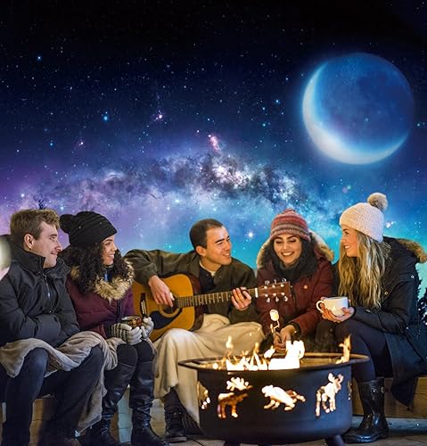 Miniatura 4 de Caaerttply Telón de fondo de cielo nocturno estrellado para fotografía, 10 x 8 pies, vista nocturna del bosque, telón de fondo para fotos, universo