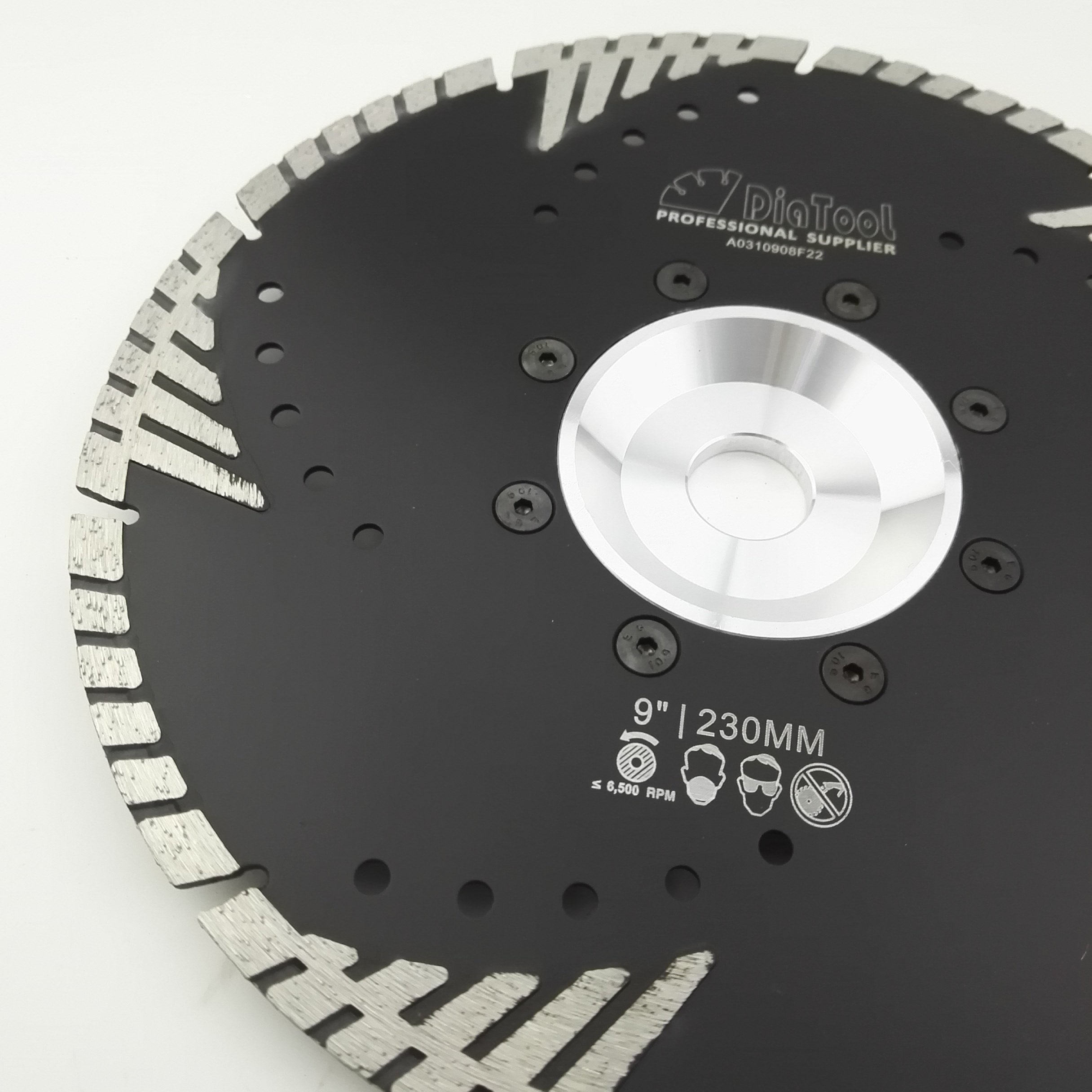 SHDIATOOL Disco de Corte de Diamante 230 x 22,23mm Hoja de Sierra con Turbo Slant Protection Dientes para Ladrillo Azulejos Cerámica Mármol Granito