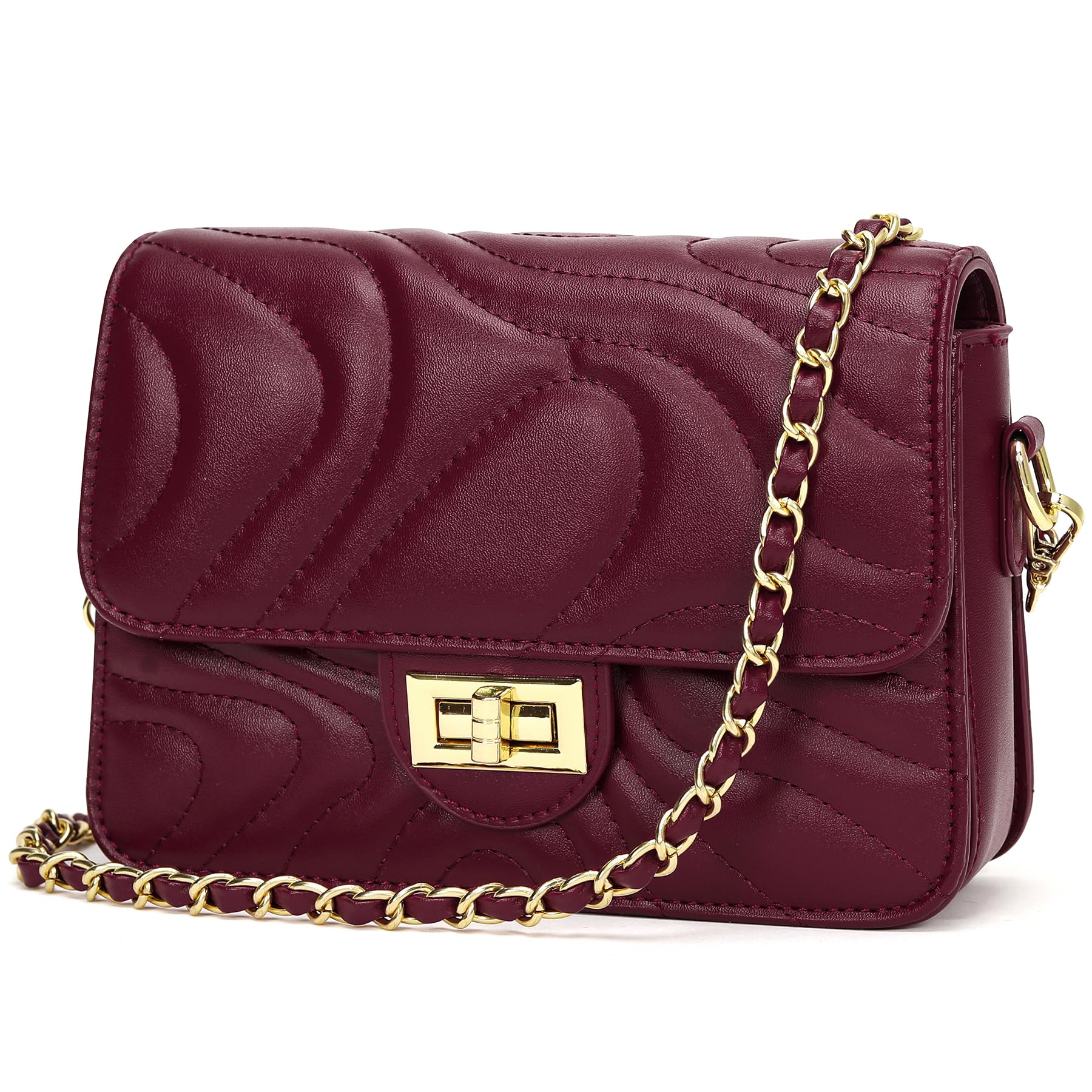 Supaico Small Quilted Crossbody Purse for Women Trendy Ladies Shoulder Bag PU Leather Satchel HandBag with Chain Strap