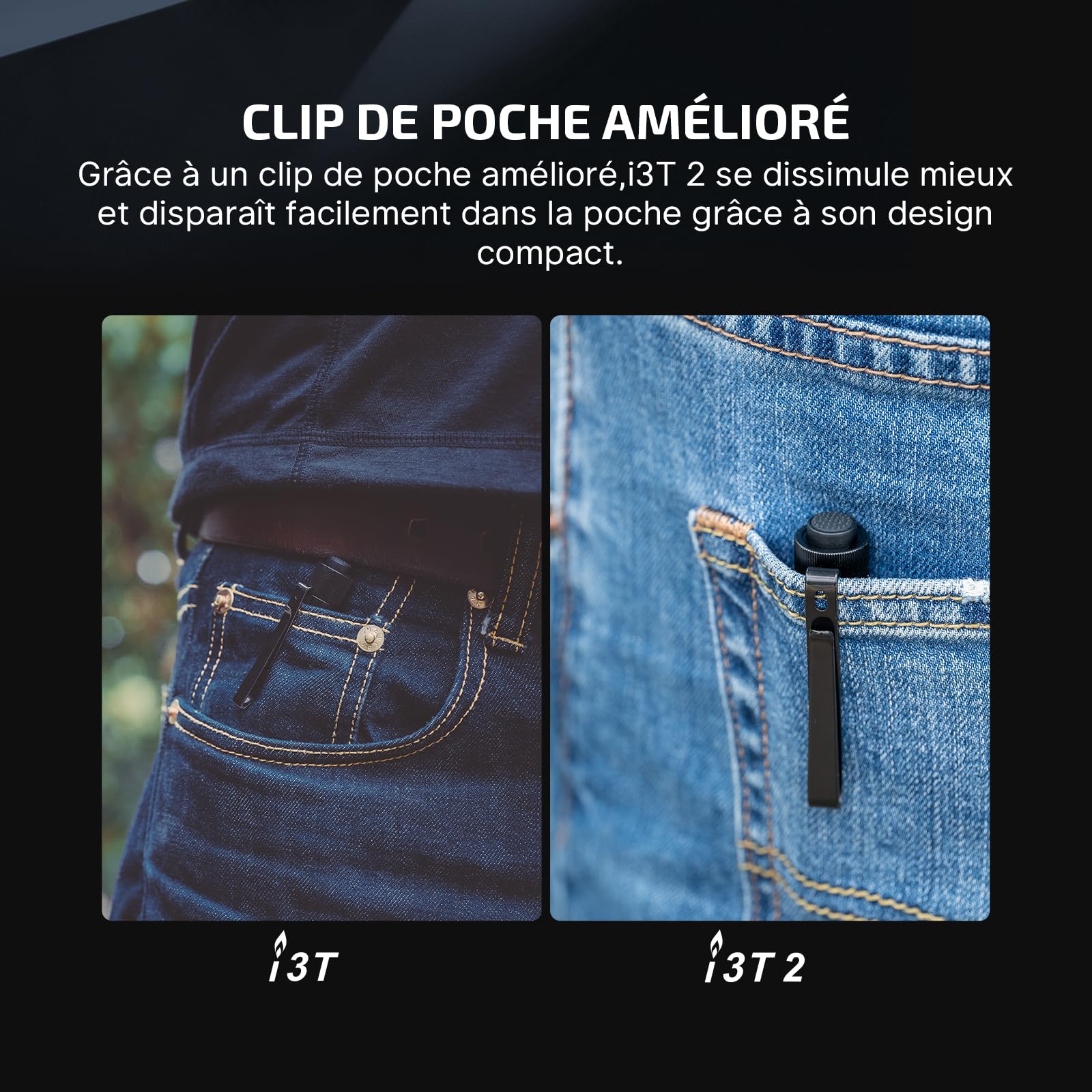 OLIGHT I3T 2 EOS Mini Lampe de Poche EDC à LED 300 Lumens Portée 80m Étanche IPX12 Pile AAA avec Interrupteur arrière pour Le Camping, La Chasse, L'outdoor et Les Urgences