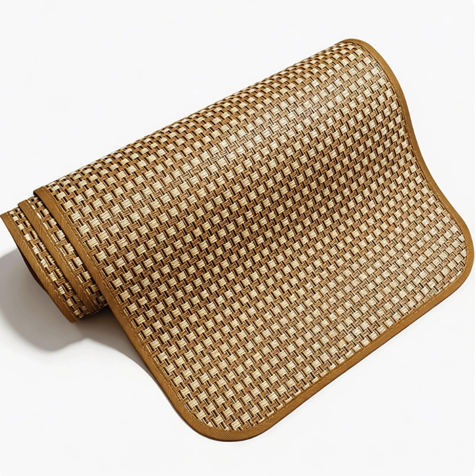 QCKNKMGG Cooling Bamboo Cushion Mat, Summer Bamboo Bench Cushion Beige Brown Multiple Sizes(Beige,50 * 200cm)