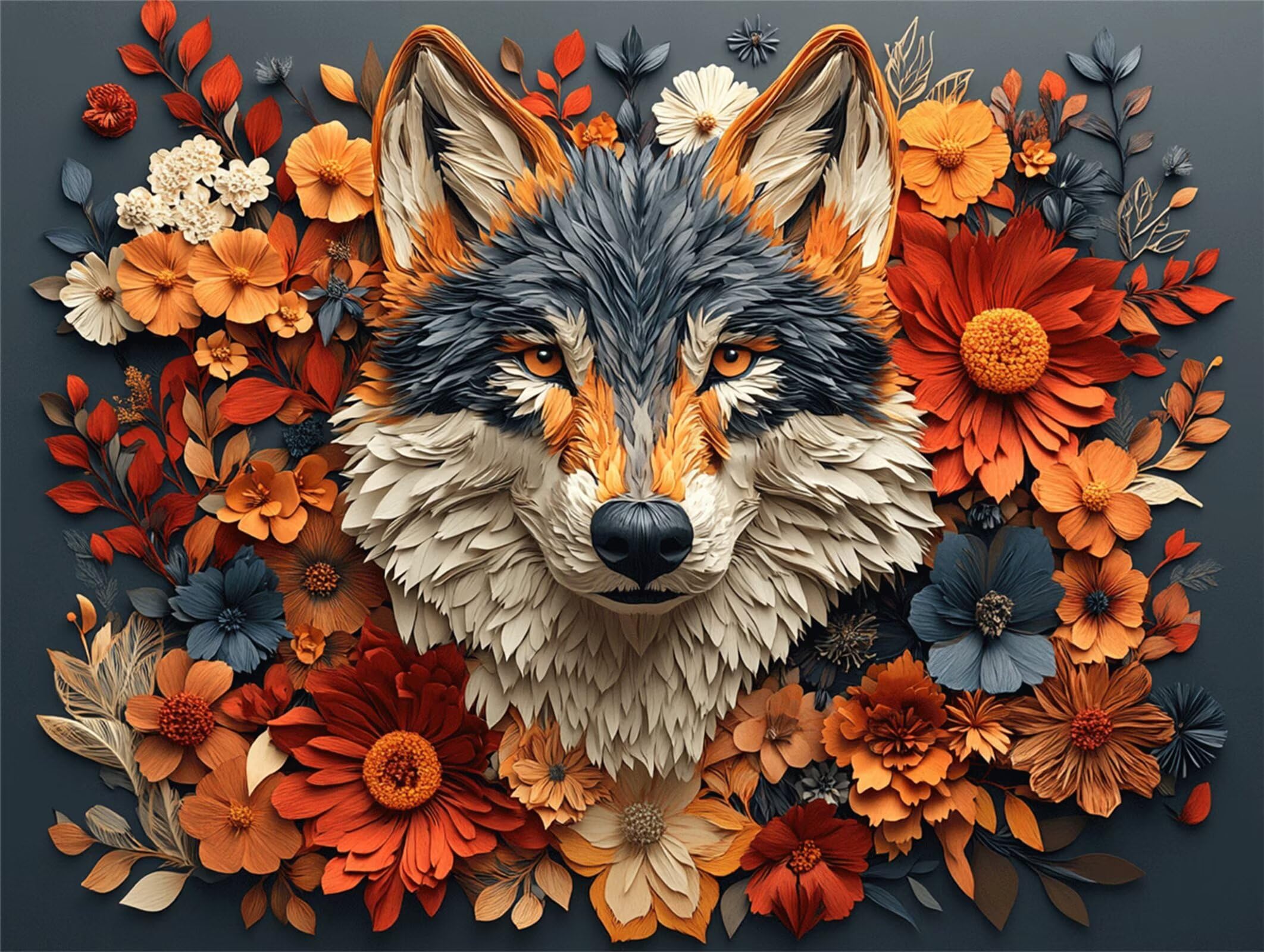 1500 sztuk puzzli dla dorosłych, gry rodzinne, wilk abstrakcja, n-363