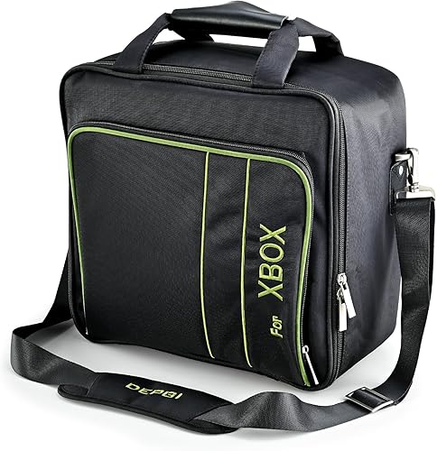 DEPGI Premium Travel Case for Xbox Series X & S Spacious Travel Bag with Waterproof Nylon Exterior, Anti-Slip Pads, Ergonomic Shoulder Straps for