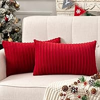 Vista 509 de UGASA - Juego de 2 fundas de almohada de terciopelo a rayas, funda decorativa para cojín con cremallera oculta para el hogar, sofá, dormitorio