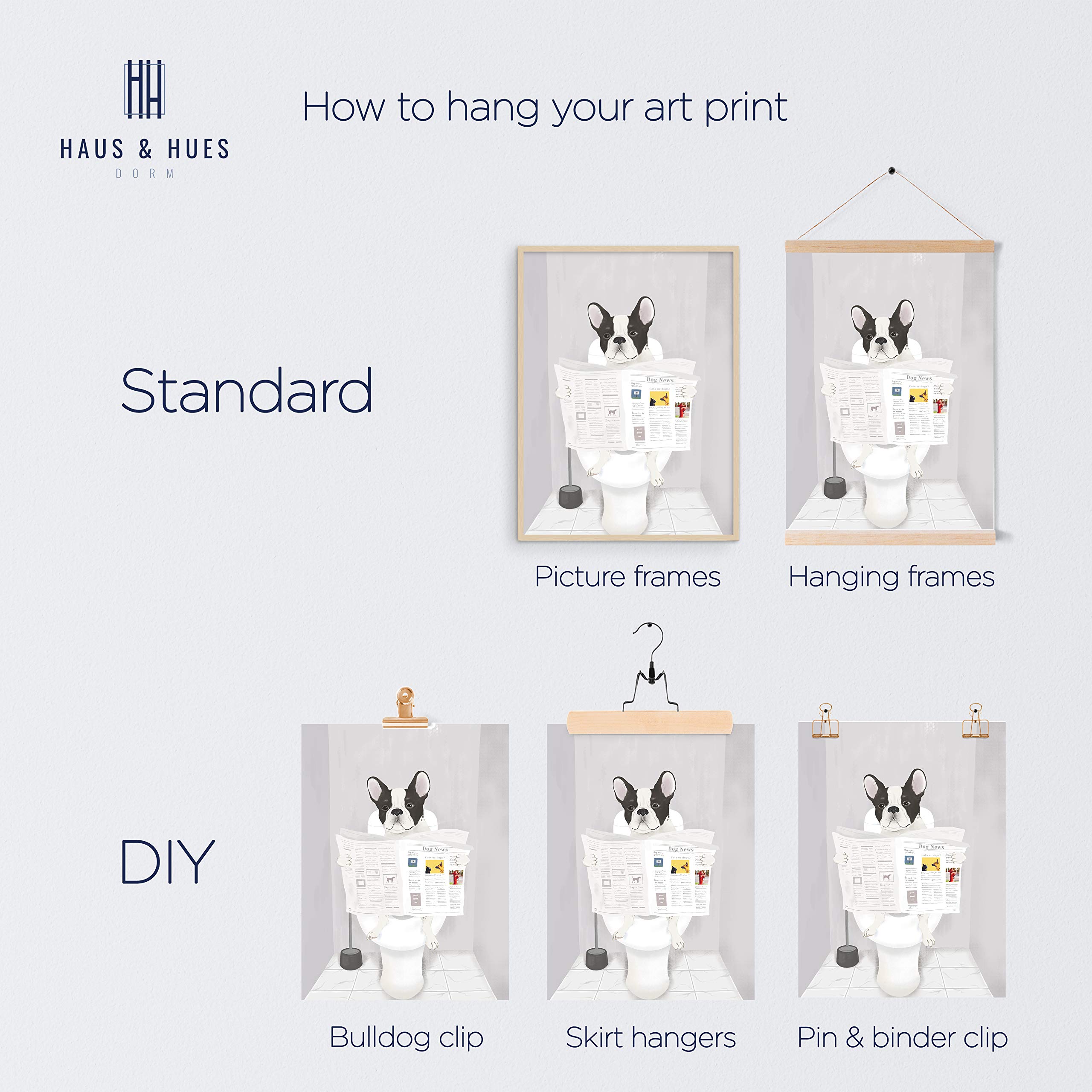 Haus and Hues Funny Dog Bathroom Decor Funny Bathroom Wall Art of Dog