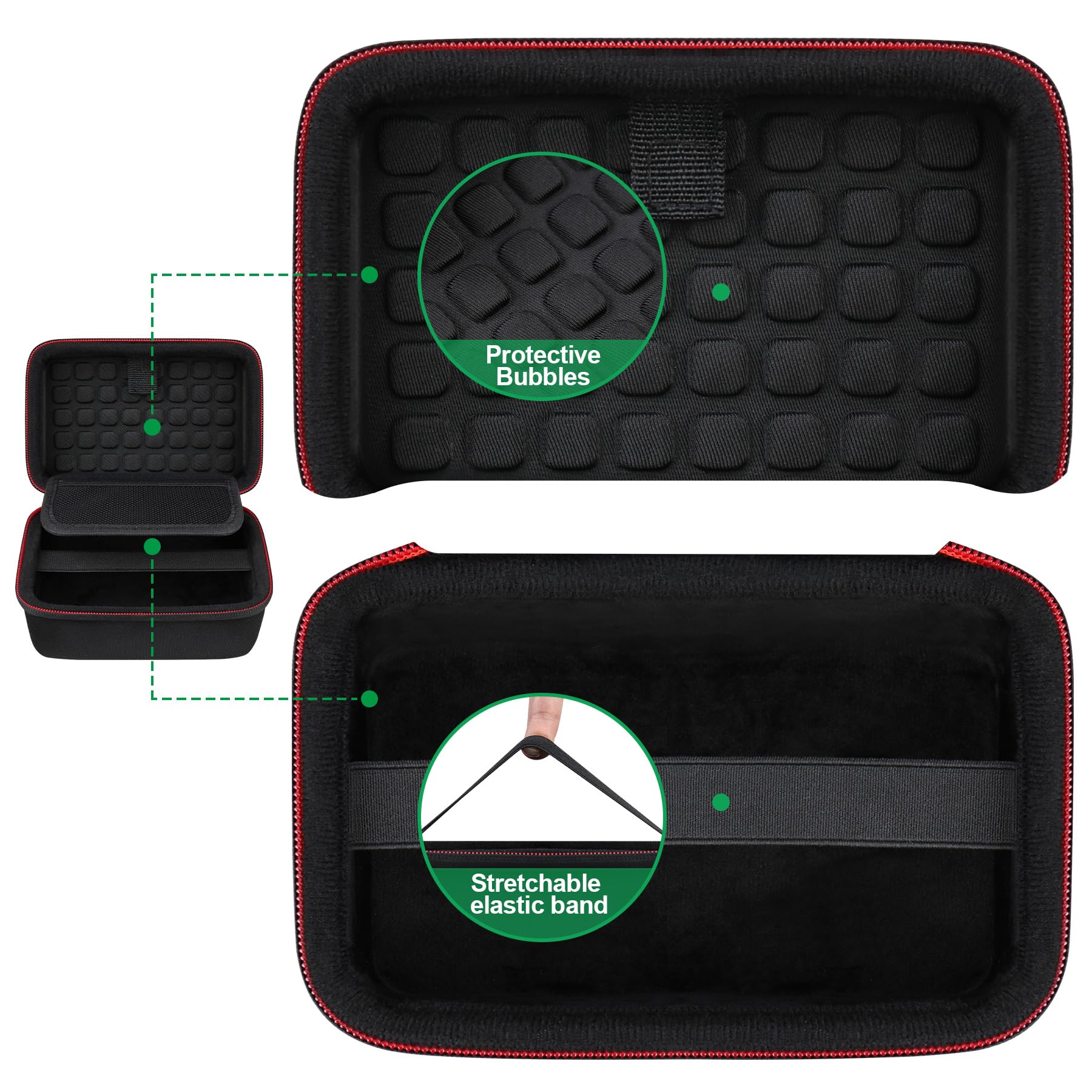 BOVKE Custodia Rigida Per GPS 5-5,5 Pollici – Antiurto, Con Tasca, Per Garmin Drive 52/53/55, Dezl OTR500, Zūmo XT, Nero