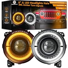 9 Inch LED Headlights Round Projector Z-Shaped 9 led Headlight Hi/Lo Beam DRL with 2018 2019 2020 2021 2022 2023 2024 2025 Wrangler Gladiator JL JLU Unlimited Sport Rubicon Sahara
