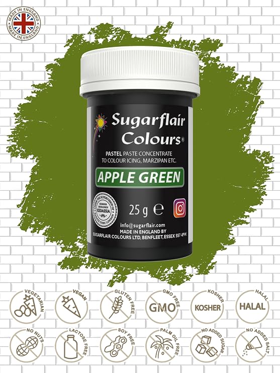 Sugarflair Apple Green Food Colouring Paste 25g