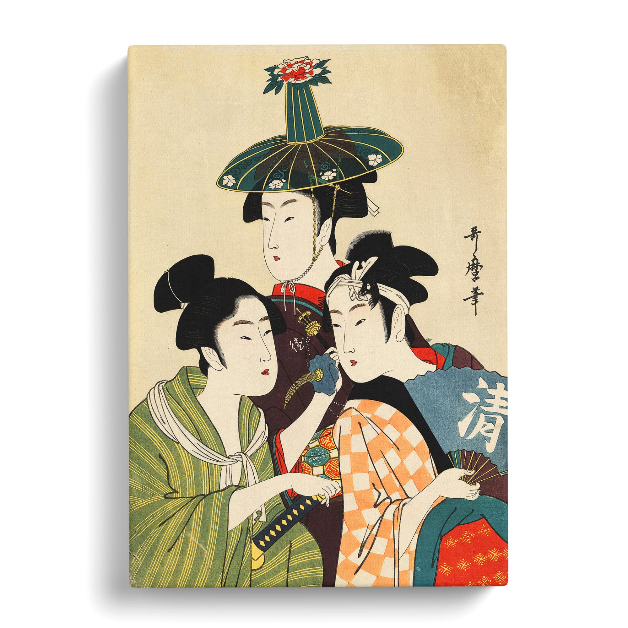 Kitagawa Utamaro Vintage Art No.17 Canvas Print, Mixed, 25L x 50W cm - Image 2
