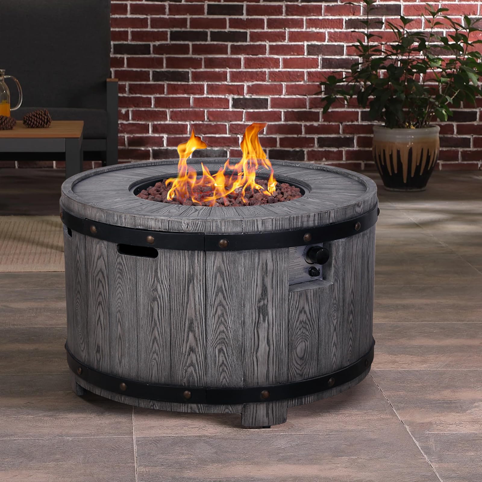 Afterglowoutdoor 36 Round Terrafdab Propane Fire Pit Table For