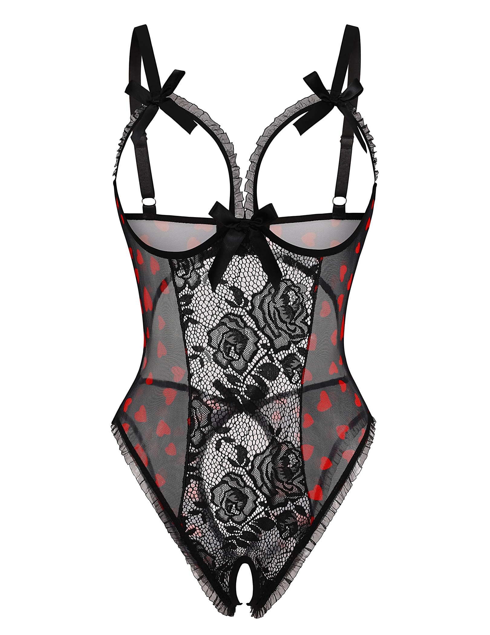 Avidlove Women One Piece Lingerie Sexy Lace Babydoll Mini Bodysuit