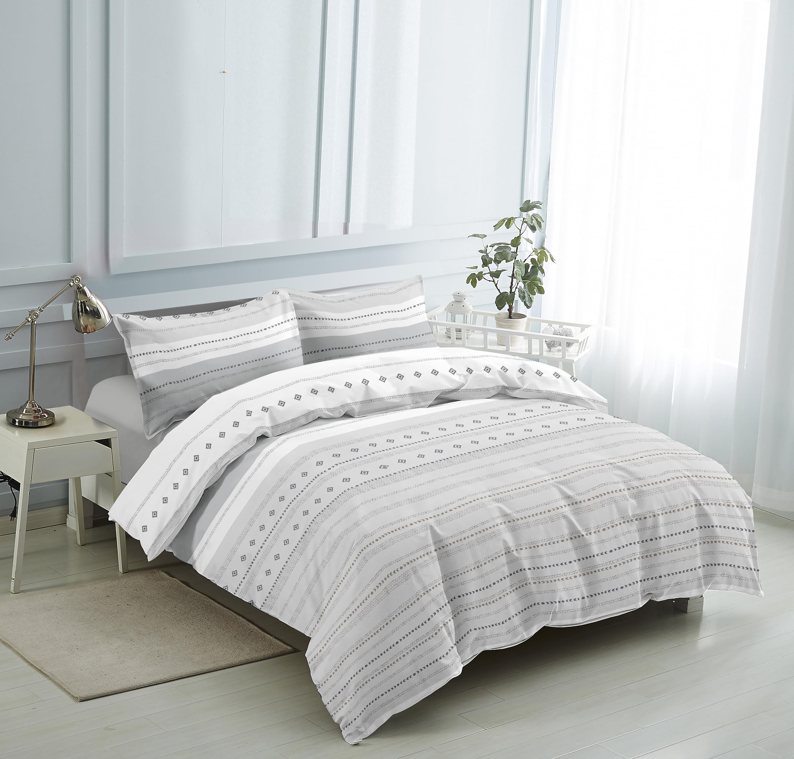 Etrexonline Juego de Funda Nórdica 3 Piezas Cama 135 Microfibra Extra Suave Transpirable - 1 Funda Edredón 220x220 cm y 2 Fundas de Almohada 50x70 cm (Eucalipto) — view 22