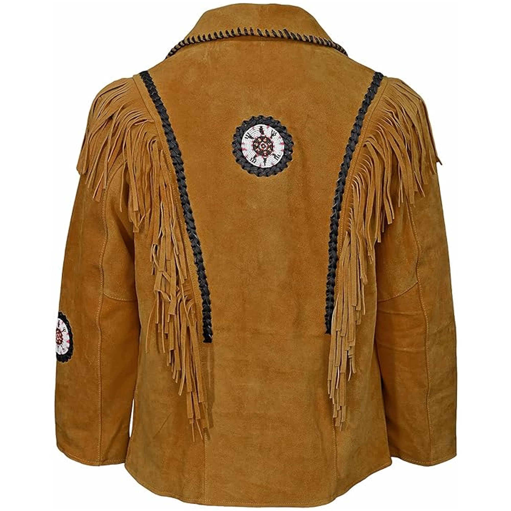 German Wear Herren Indianer Westernjacke Reiter Jacke Western-Lederjacke Tracht jacken