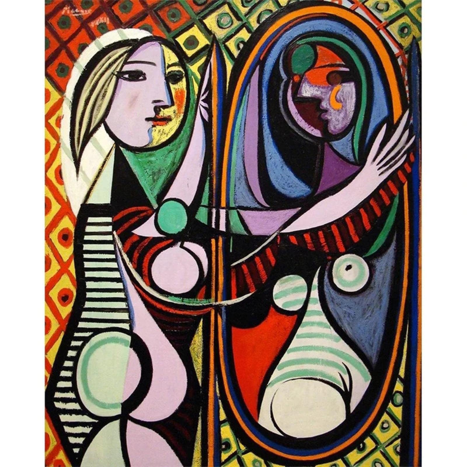dsdsgog Famoso Picasso Guernica Arte Lienzo Pintura Gran Póster Abstracto e Impresiones Cuadro de Arte de Pared para Sala de Estar Decoración del Hogar 30x45cmx3 Sin Marco