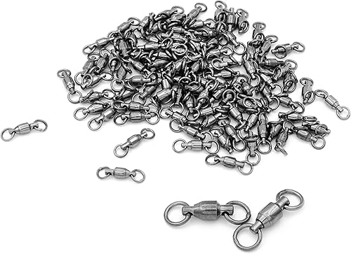 Miniatura 7 de Piscorush 30pcs Ball Bearing Swivels Copper Swivels Barrel Swivels Stainless Split Ring High Strength Saltwater Fishing Swivels Hooks Connectors