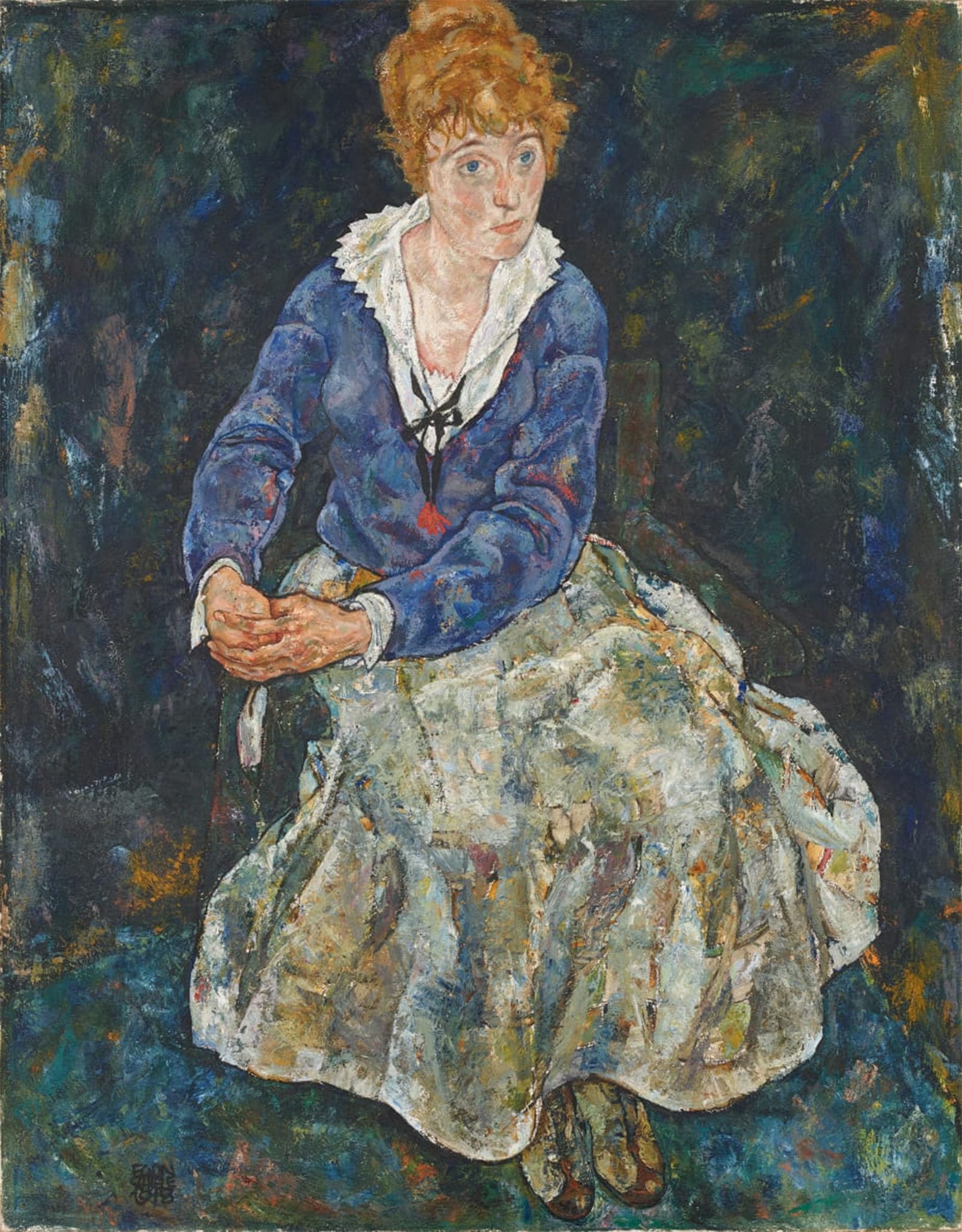 ARTXLXXBN Famous Art Print Poster Vintage Wall Art Portrait of the artist's wife Edith Schiele by Egon Schiele Canvas Art Poster for Home Decor 60x90cm