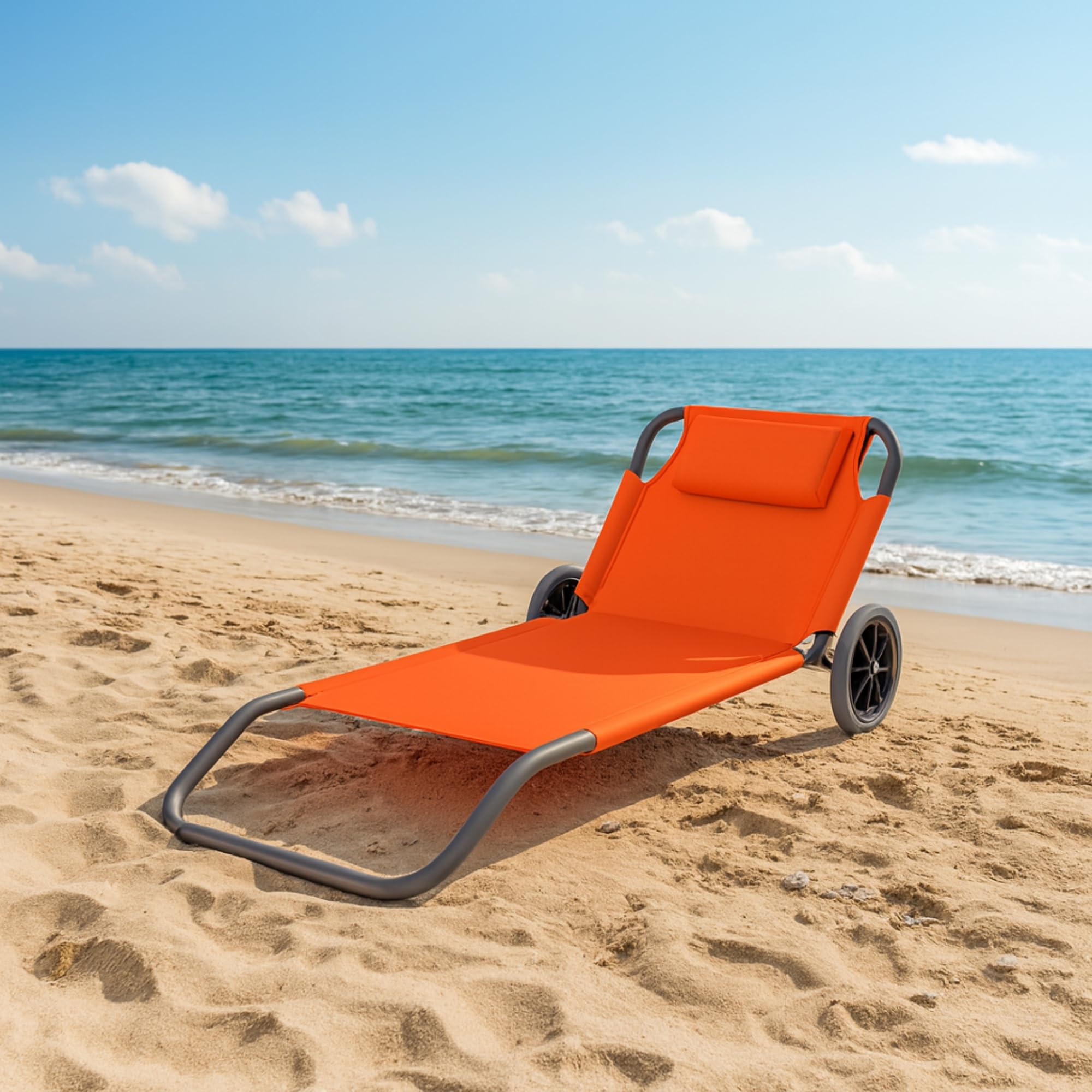 SUNNY STAR ORANGE SPIAGGINA LIONE 145x63x15cm ALLUMINIO