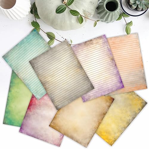 Miniatura 5 de PARTH IMPEX 56 hojas de papel de escritura con forro vintage de 8.5 x 11 pulgadas, papel de impresión rústico de aspecto antiguo, papel de impresora