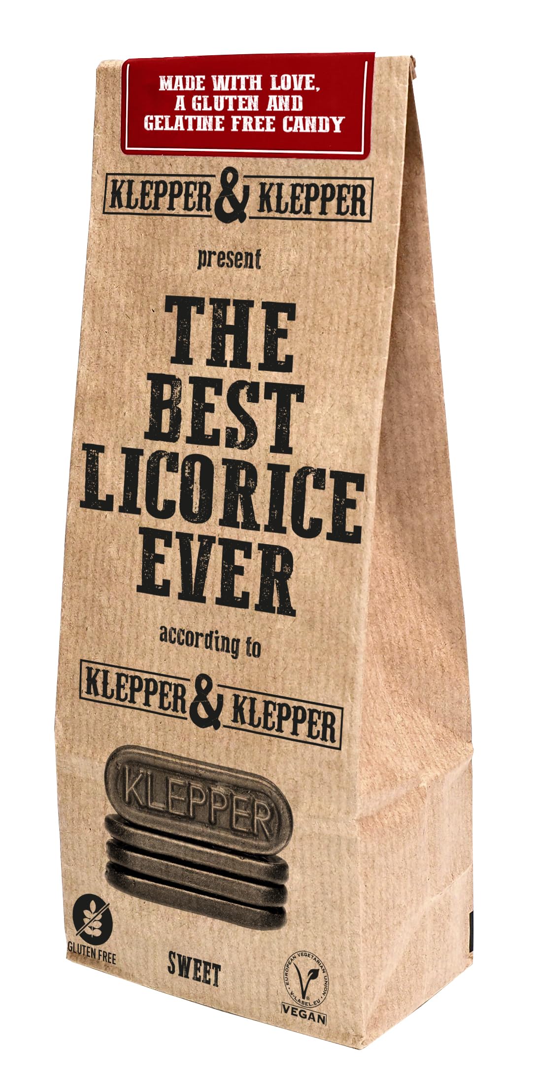 Klepper & Klepper - Sweet Licorice, The Best Licorice Ever, Sweet, Chewy, Soft & Smooth, Vegan, Gluten Free, Gelatine Free, No Soya or Nuts 200 g Recyclable Bag