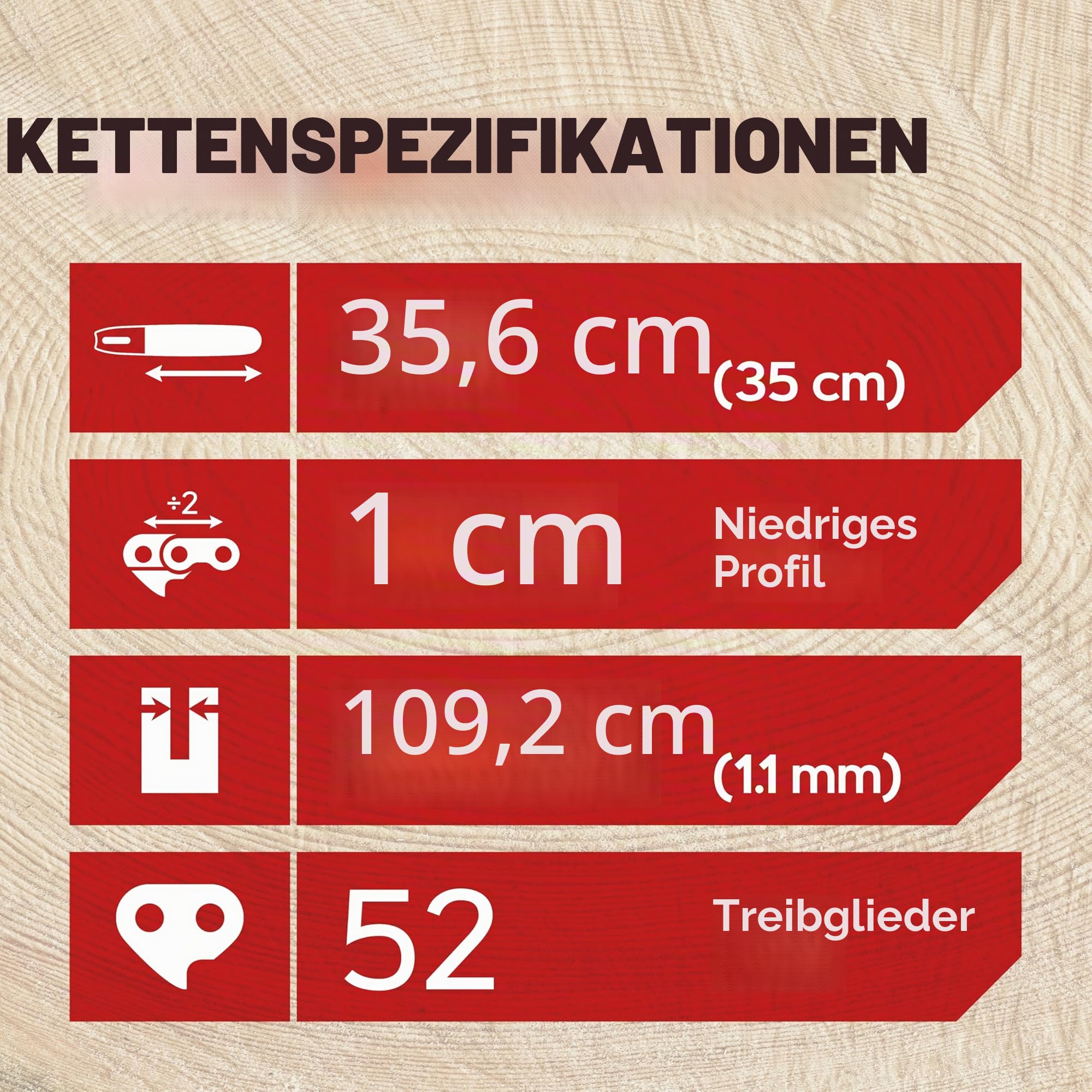 Oregon 3-er Pack Sägekette 3/8 LP Teilung, 0,43 Zoll (1,1 mm) Stärke, für 14 Zoll (35 cm) Führungsschiene, 52 Treibglieder - Geringer Rückschlag Ersatzsägekette für Bosch, Karcher, Husqvarna und mehr
