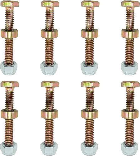 Paquete de 8 quitanieves 1501216MA - Juego de pasadores y tuercas (1/4 pulgadas x 1-3/4 pulgadas) para AYP Craftsman Murray 1501216 9524MA 301172